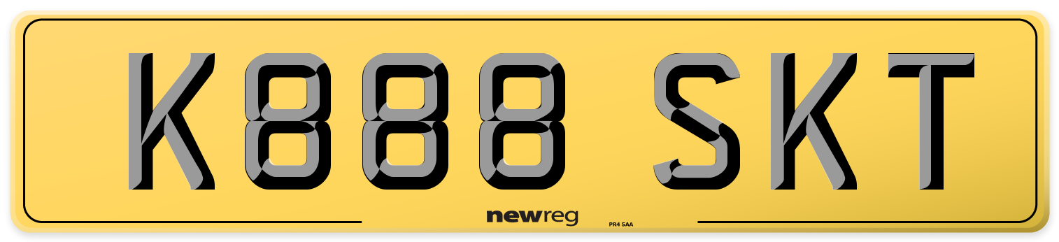 K888 SKT Rear Number Plate
