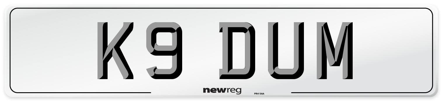 K9 DUM Front Number Plate