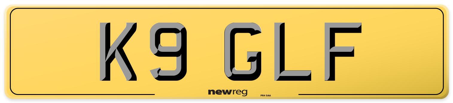 K9 GLF Rear Number Plate