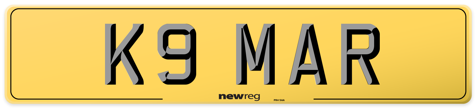 K9 MAR Rear Number Plate