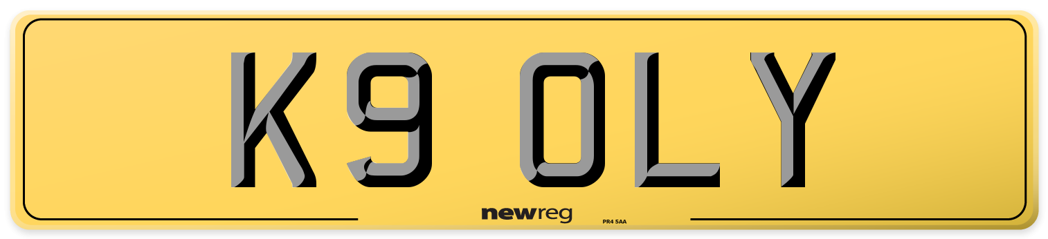 K9 OLY Rear Number Plate