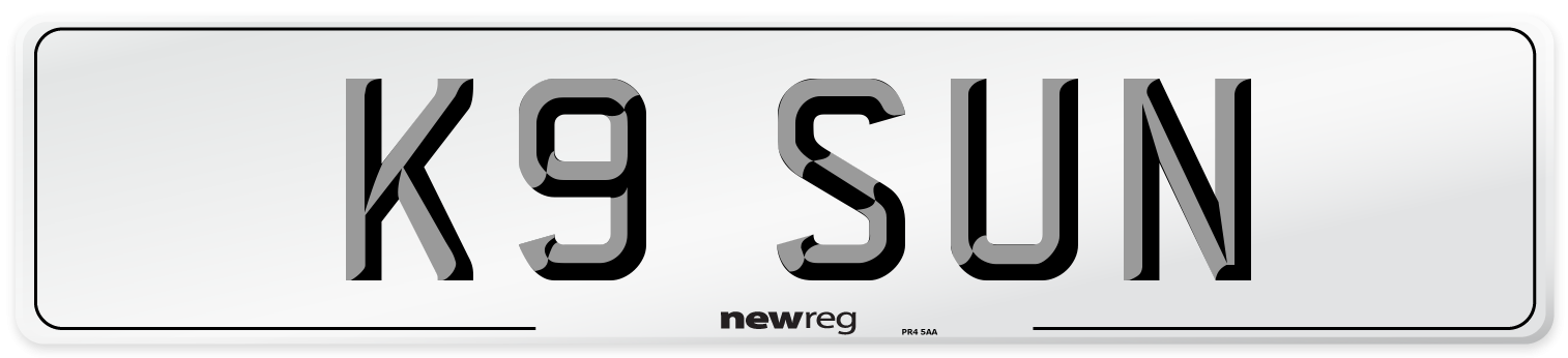 K9 SUN Front Number Plate