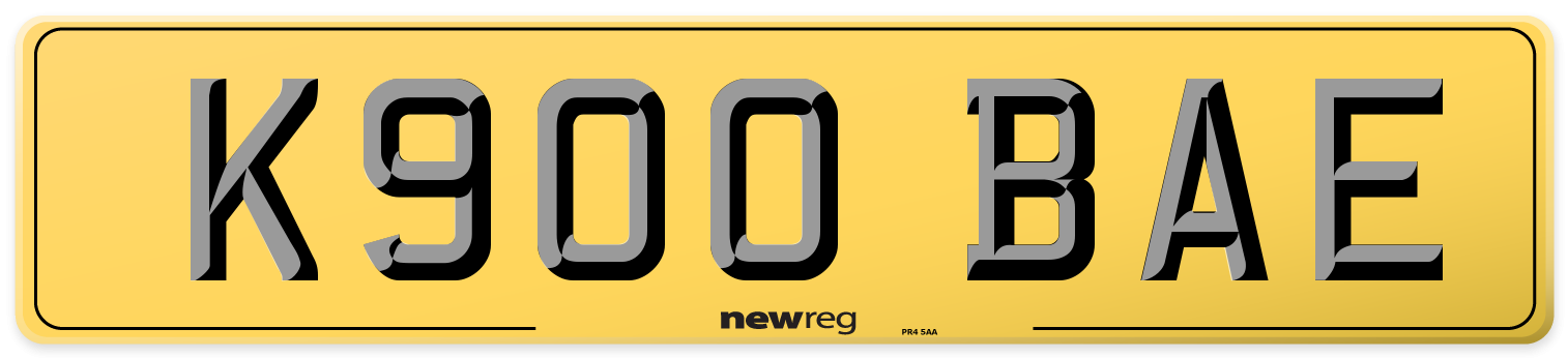 K900 BAE Rear Number Plate