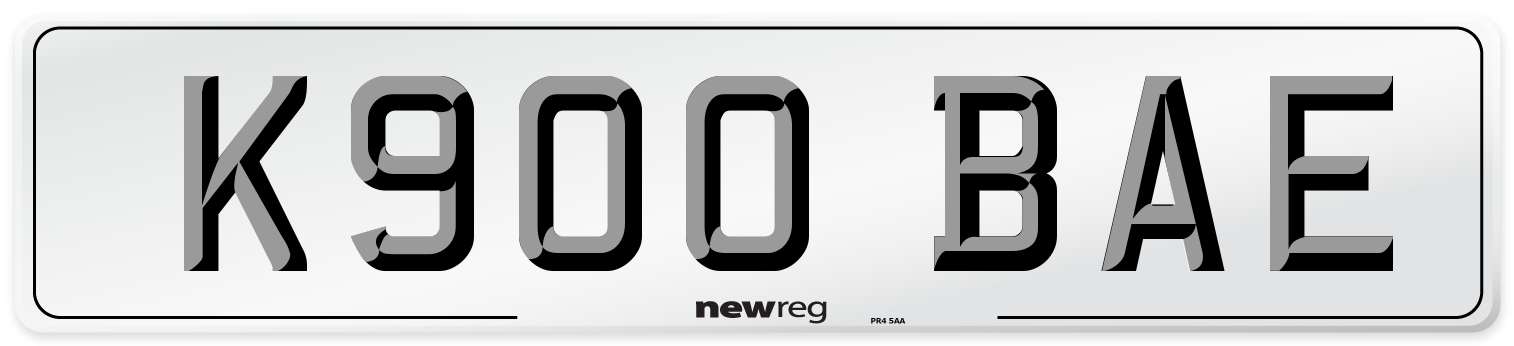 K900 BAE Front Number Plate