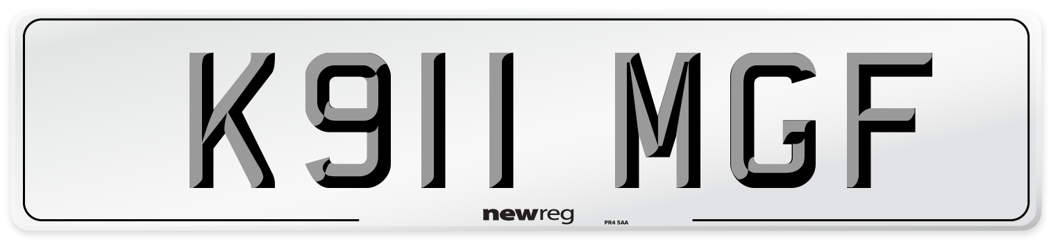 K911 MGF Front Number Plate