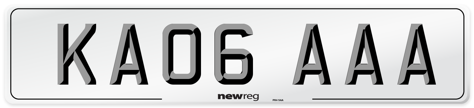 KA06 AAA Front Number Plate