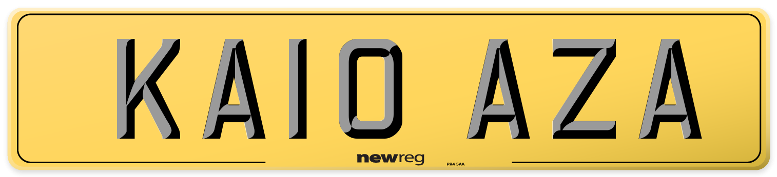 KA10 AZA Rear Number Plate
