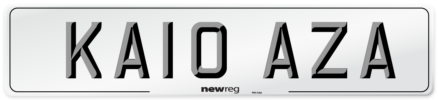 KA10 AZA Front Number Plate