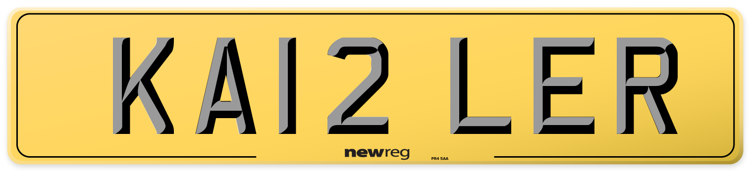 KA12 LER Rear Number Plate
