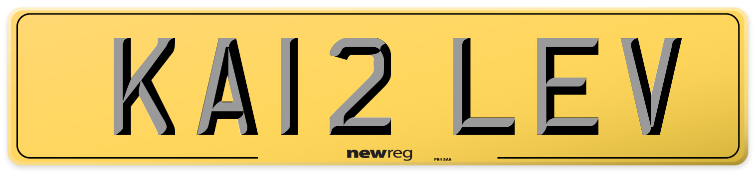 KA12 LEV Rear Number Plate