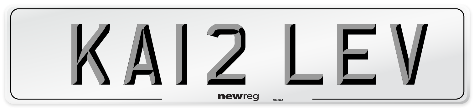 KA12 LEV Front Number Plate