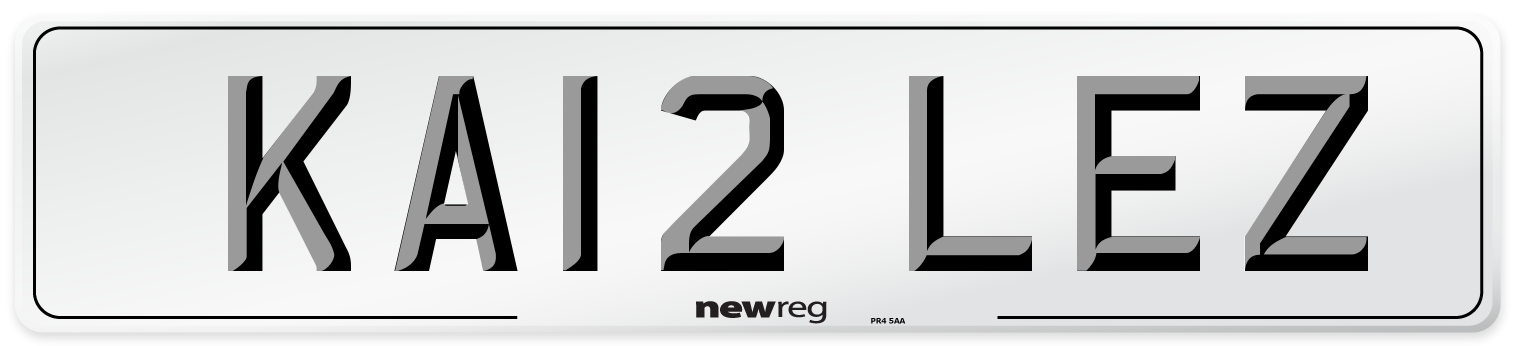 KA12 LEZ Front Number Plate