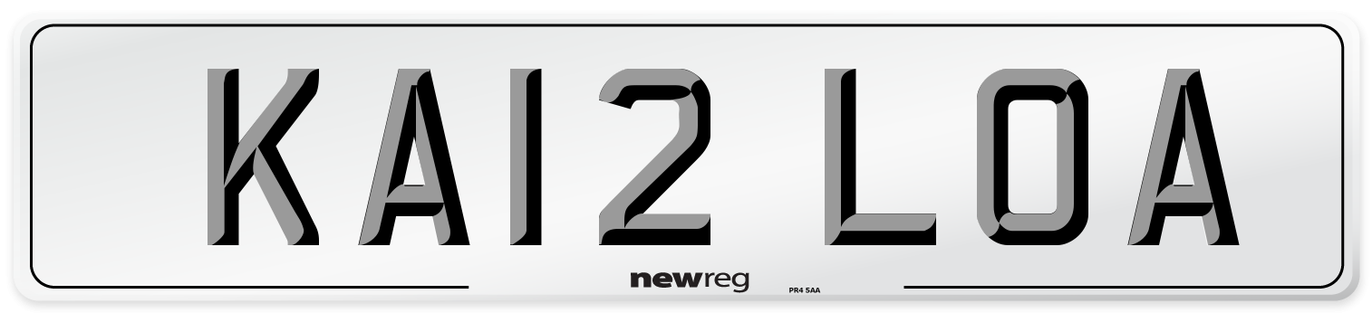 KA12 LOA Front Number Plate