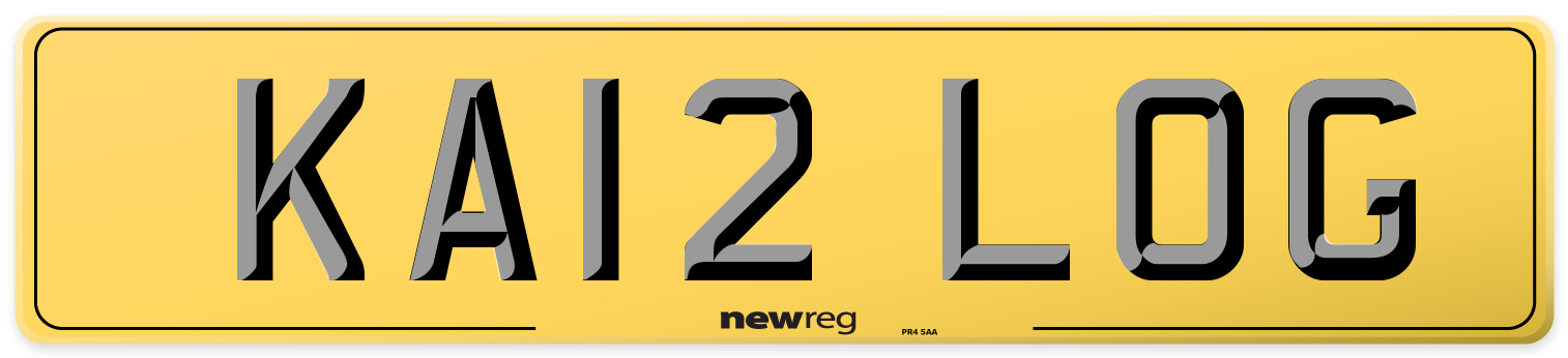 KA12 LOG Rear Number Plate