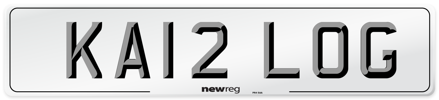KA12 LOG Front Number Plate