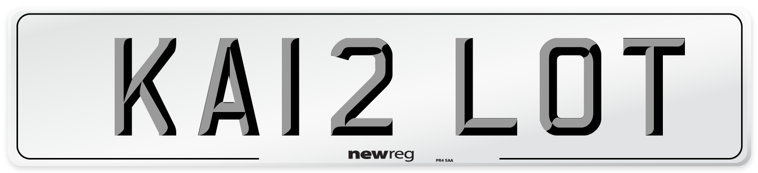 KA12 LOT Front Number Plate