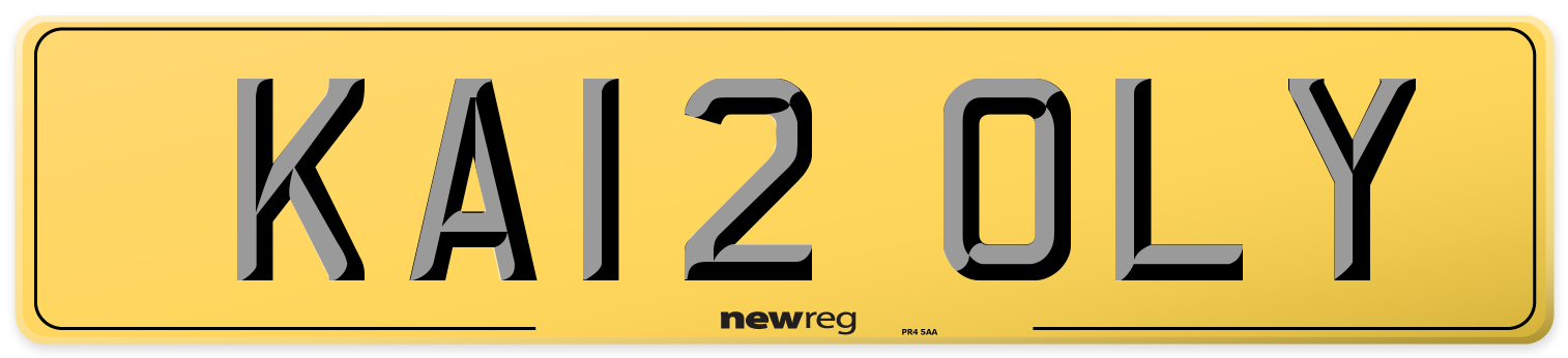 KA12 OLY Rear Number Plate