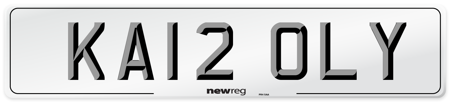 KA12 OLY Front Number Plate