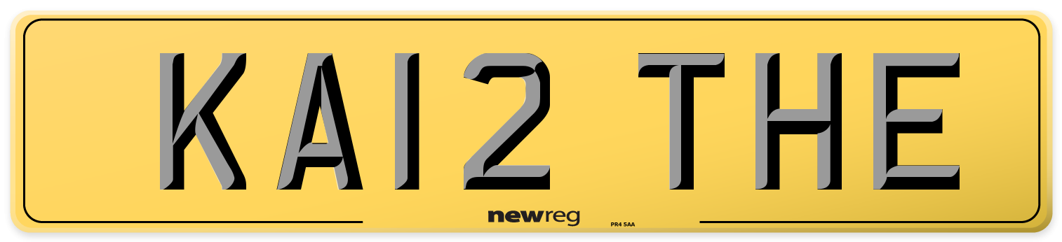 KA12 THE Rear Number Plate