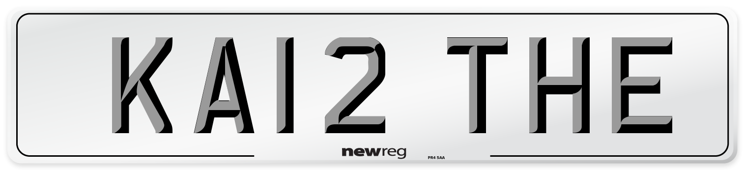 KA12 THE Front Number Plate