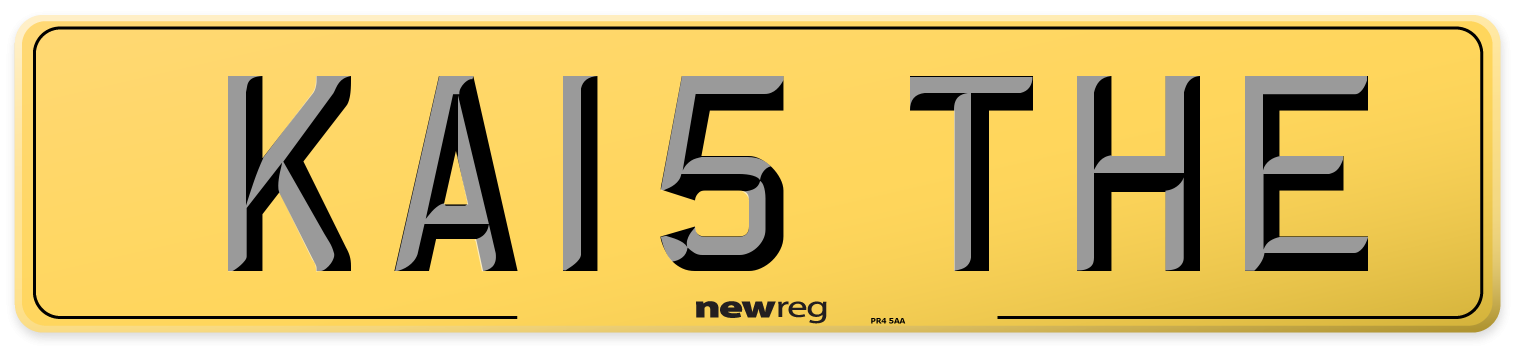 KA15 THE Rear Number Plate