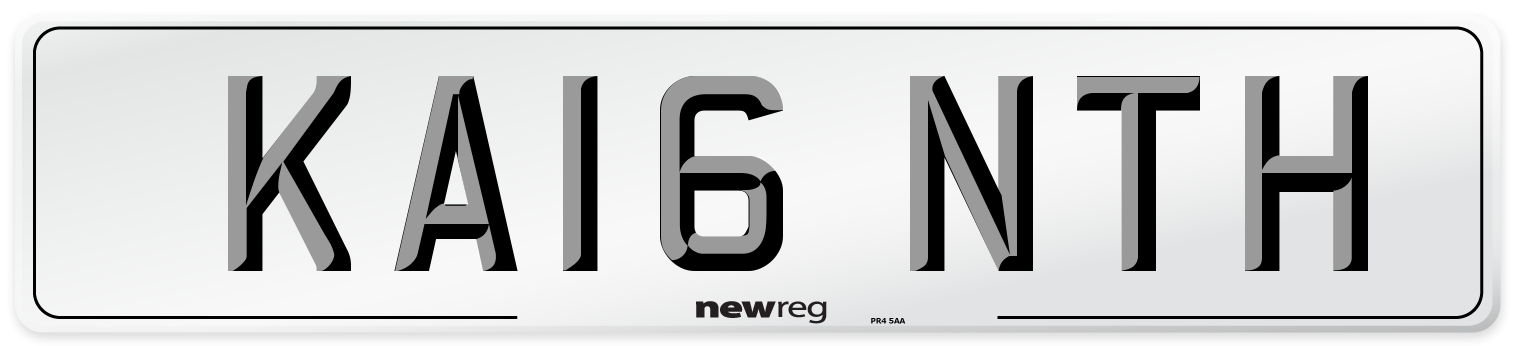 KA16 NTH Front Number Plate