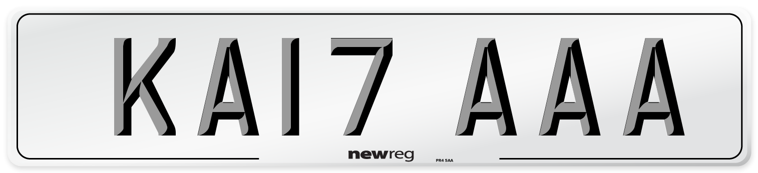 KA17 AAA Front Number Plate