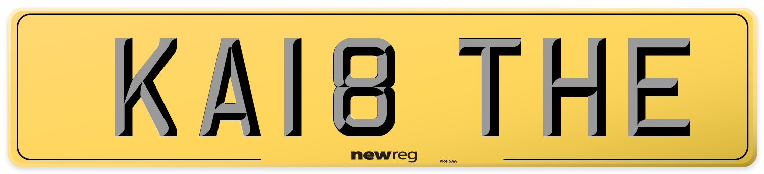 KA18 THE Rear Number Plate