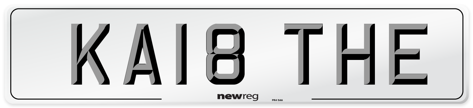 KA18 THE Front Number Plate