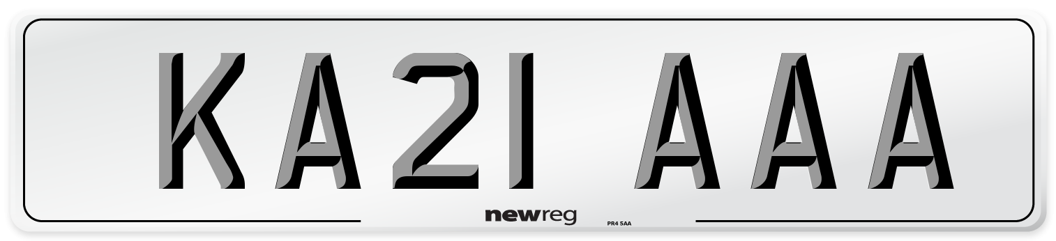 KA21 AAA Front Number Plate