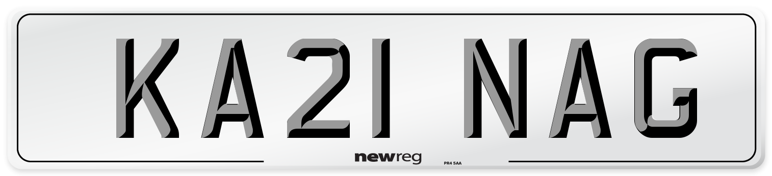 KA21 NAG Front Number Plate