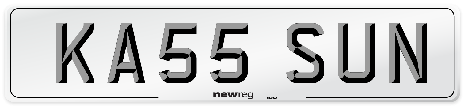 KA55 SUN Front Number Plate