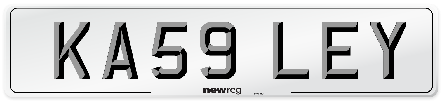 KA59 LEY Front Number Plate