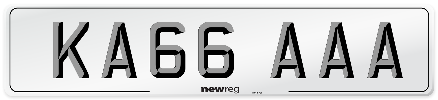 KA66 AAA Front Number Plate