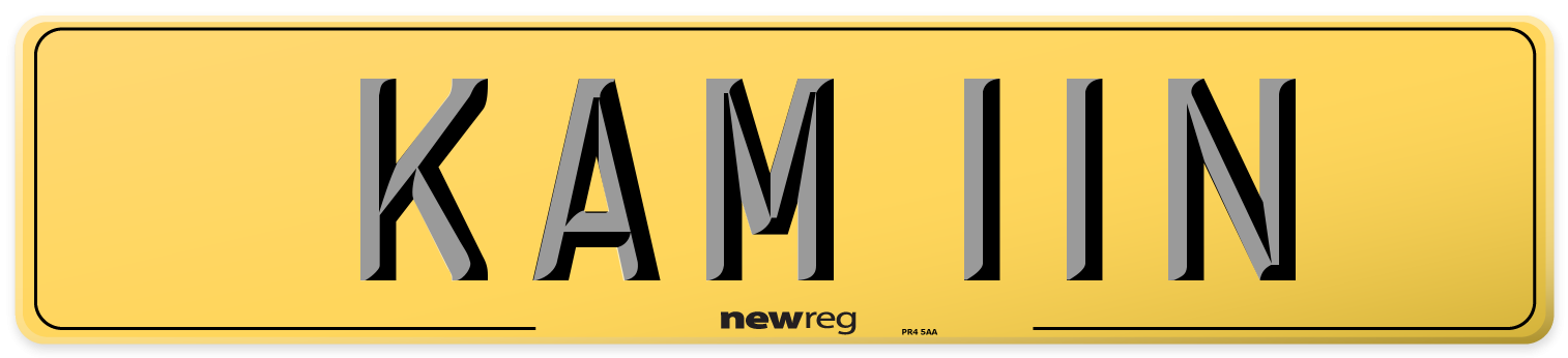 KAM 11N Rear Number Plate