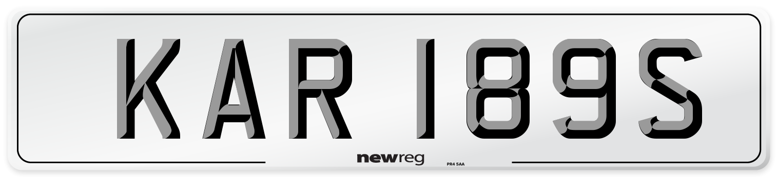 KAR 189S Front Number Plate