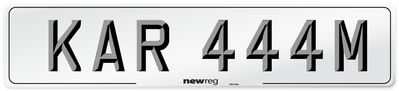 KAR 444M Front Number Plate