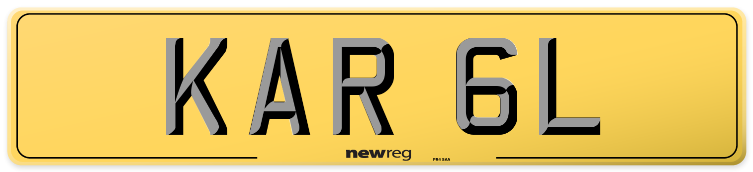 KAR 6L Rear Number Plate