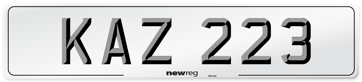 KAZ 223 Front Number Plate