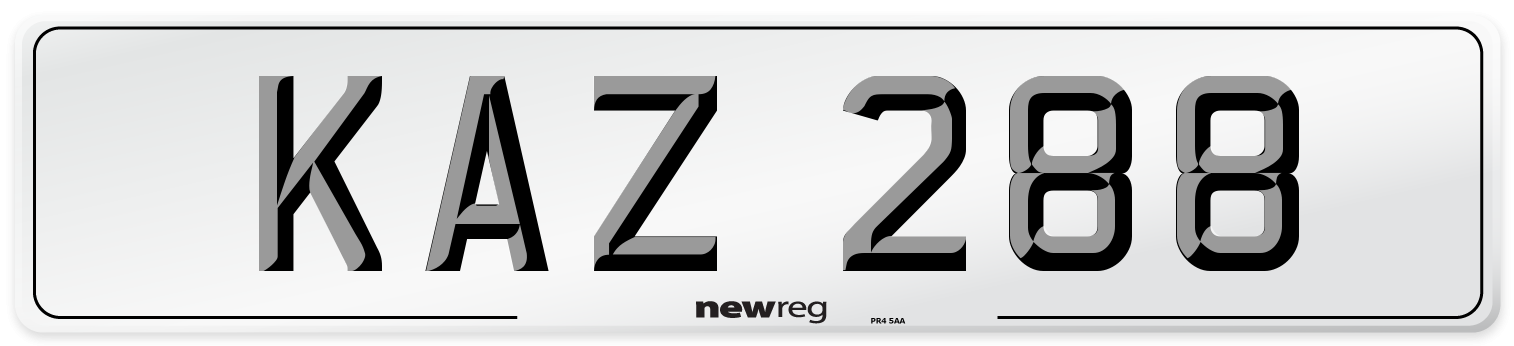 KAZ 288 Front Number Plate