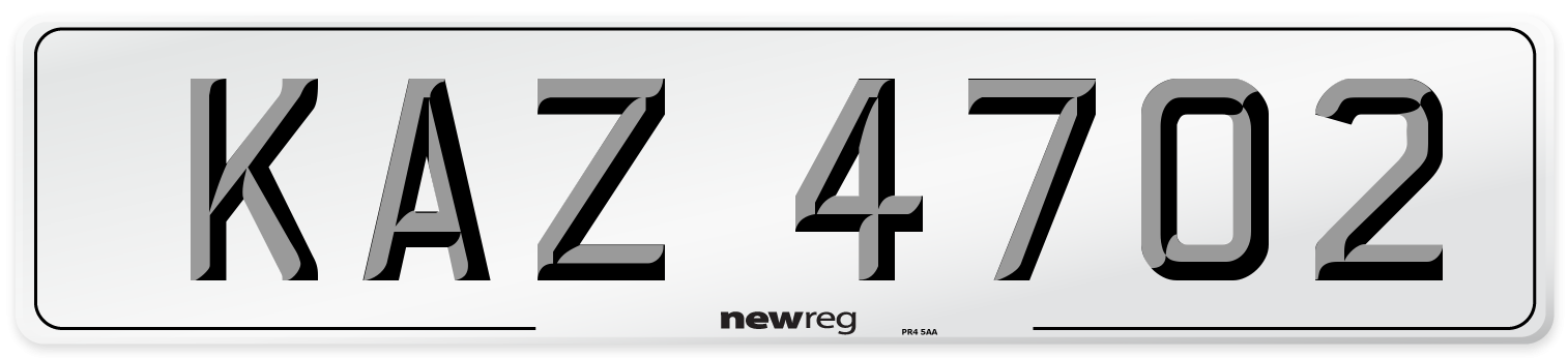 KAZ 4702 Front Number Plate