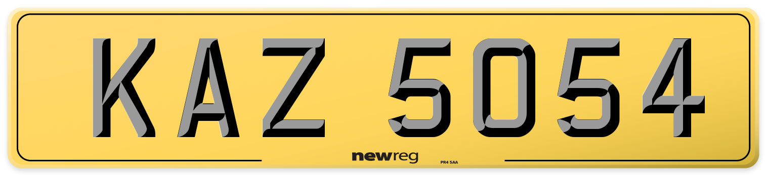 KAZ 5054 Rear Number Plate