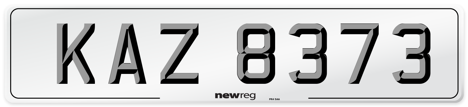 KAZ 8373 Front Number Plate