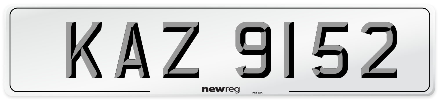 KAZ 9152 Front Number Plate