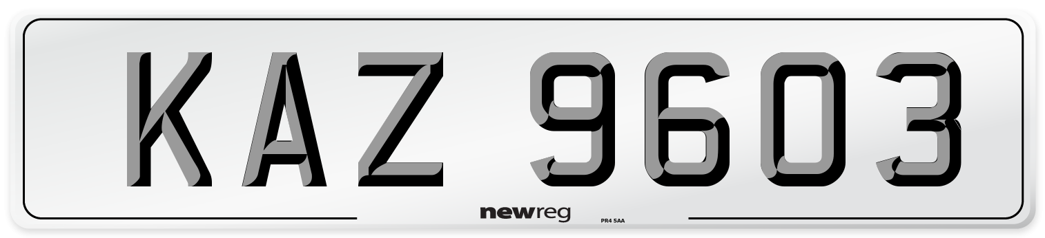 KAZ 9603 Front Number Plate