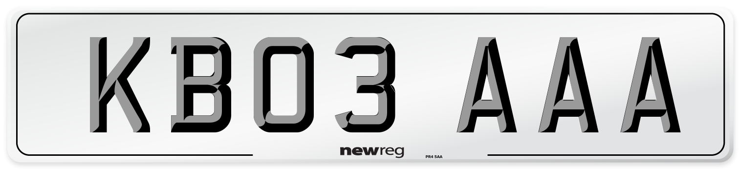 KB03 AAA Front Number Plate