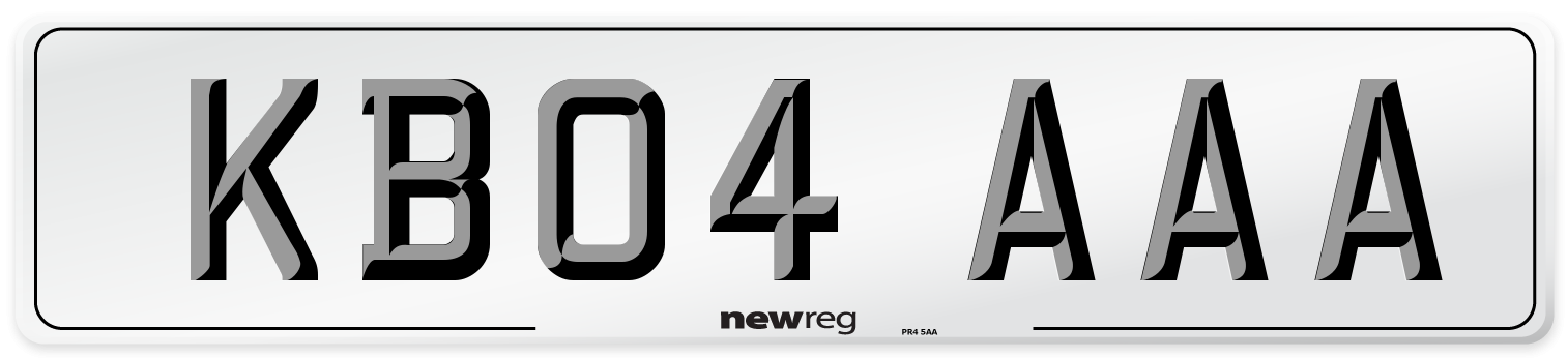 KB04 AAA Front Number Plate