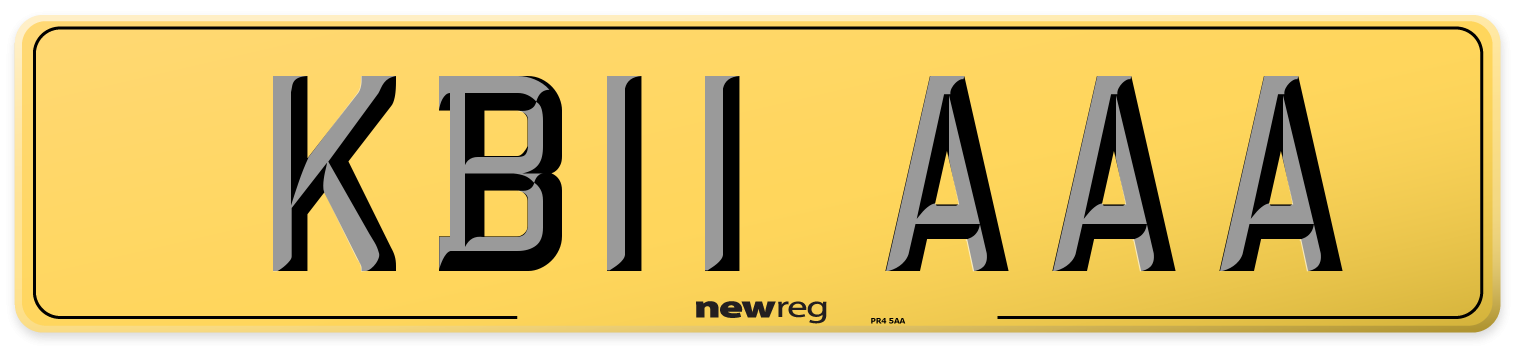 KB11 AAA Rear Number Plate