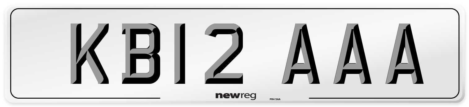 KB12 AAA Front Number Plate