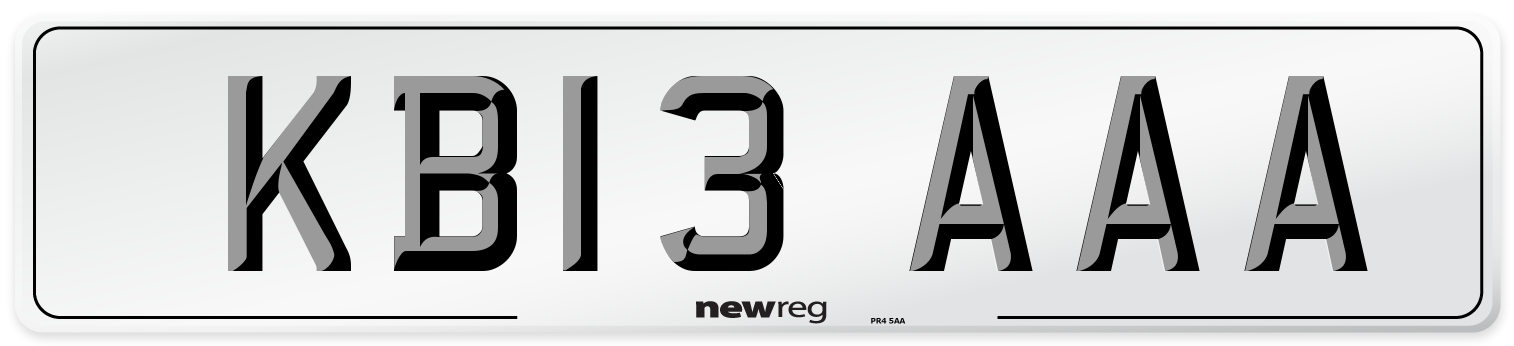 KB13 AAA Front Number Plate